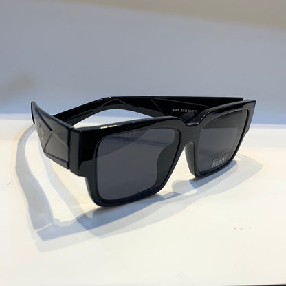 ARP Glossy Black Frame Black Shade Unisex Sunglass 9565 57 18-143