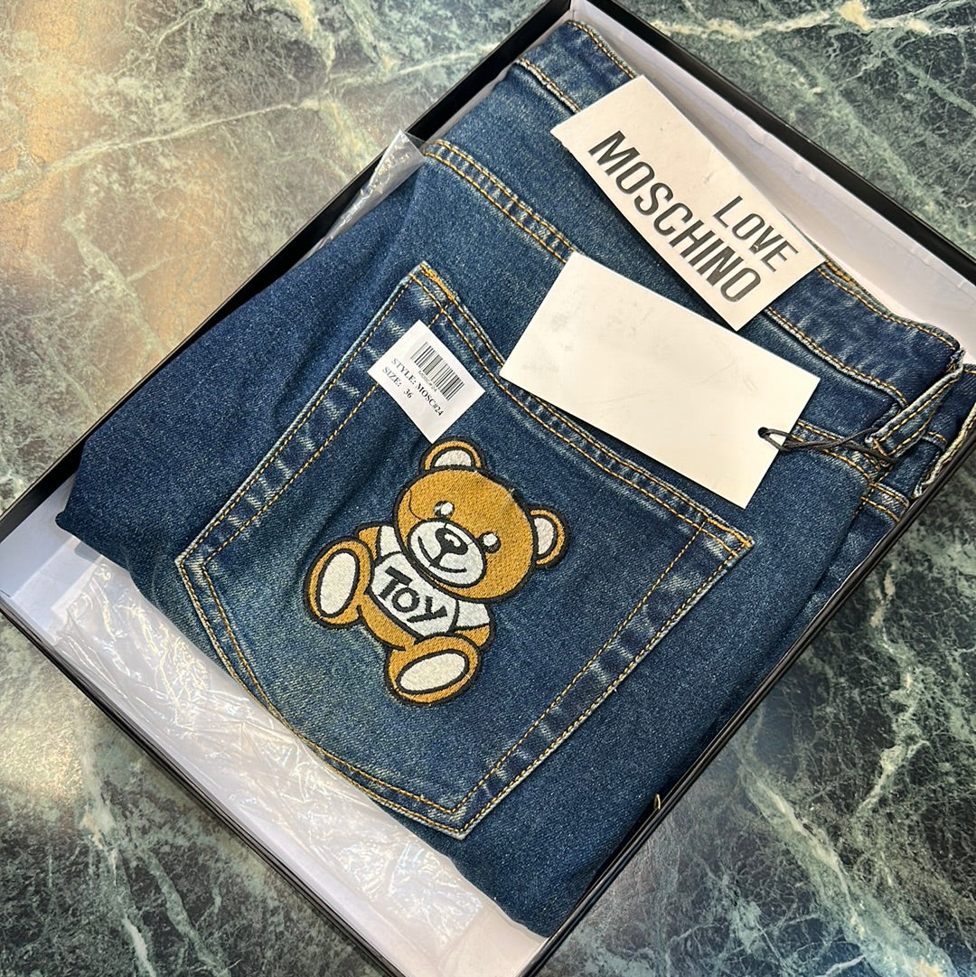 Som Mos Grey Blue Back Teddy Embroidery Mens Hight Quality Men’s Straight Jeans 67089