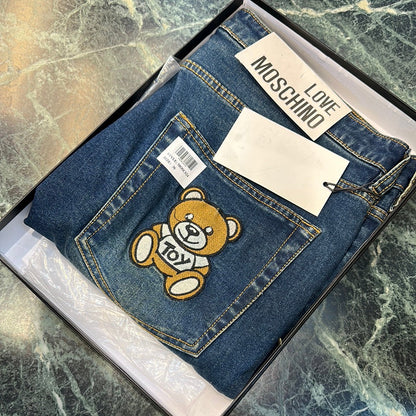 Som Mos Grey Blue Back Teddy Embroidery Mens Hight Quality Men’s Straight Jeans 67089