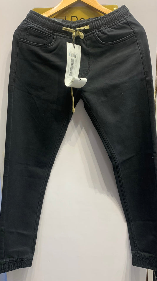 The Grey Black Black Colour With Plain Premium Quality Jogger  28091
