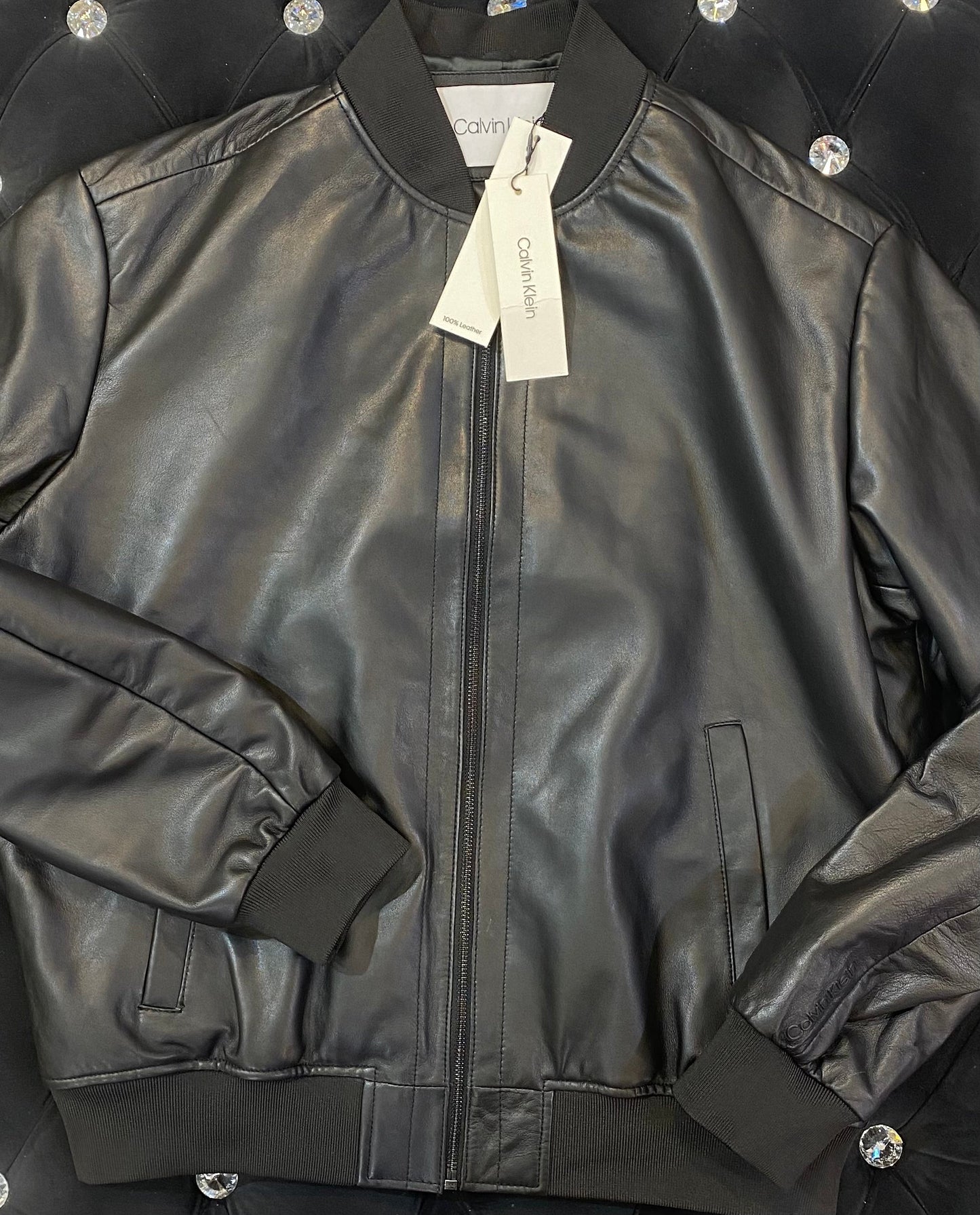 KC LAC Black Colour Genuine Leathers Bomber Jacket 49181 03082023