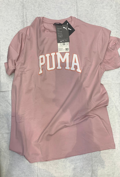 MUP Peach Colour With Mup Puff Print Lycra Fabric Tshirt 50120