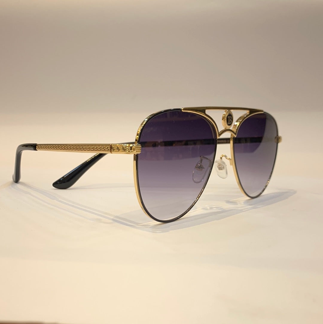 Lab Bal Golden Frame Black Shade Sunglass B85-7257 12-142