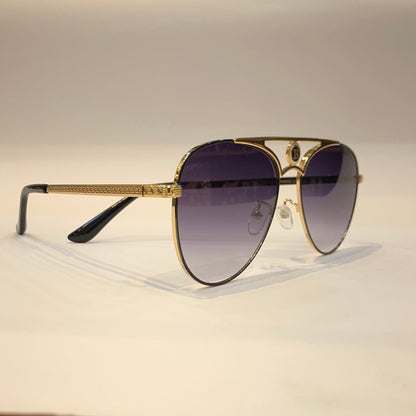 Lab Bal Golden Frame Black Shade Sunglass B85-7257 12-142