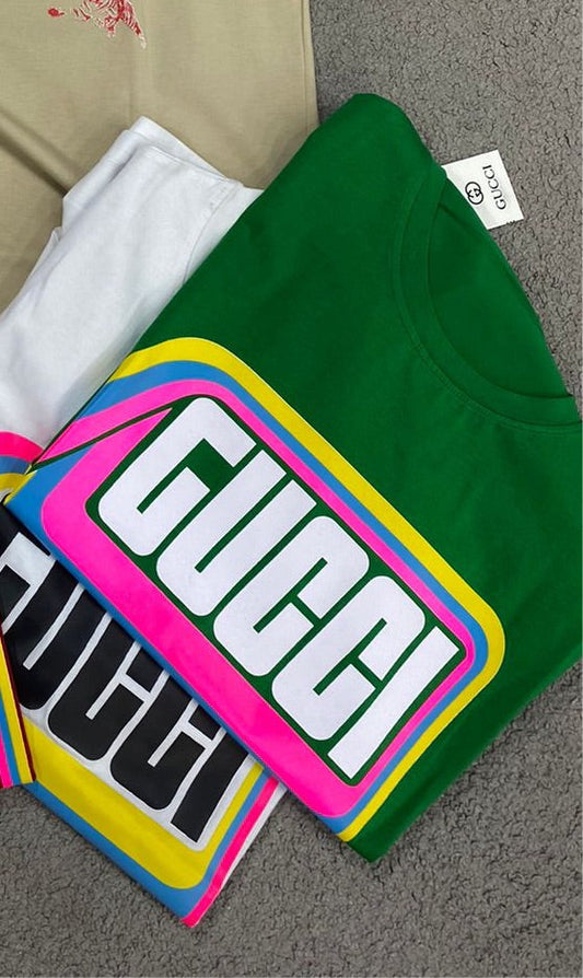 CUG Green Colour With Cug Print Lycra Fabric Drop Shoulder TShirt 194102