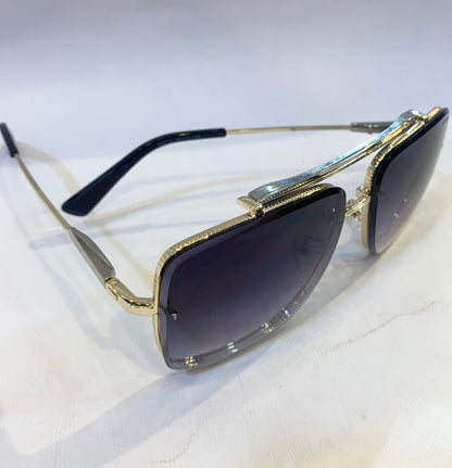 Mar ram Golden Frame blue Shade Sunglass 2A713 56 15-139