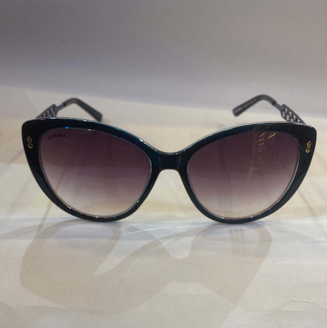 AHC Black Blue Frame Brown Shade Sunglass D15166 57 17-149
