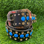 Genuine Leather Hunter Diamond Stud Belts for Men / Unisex 900293