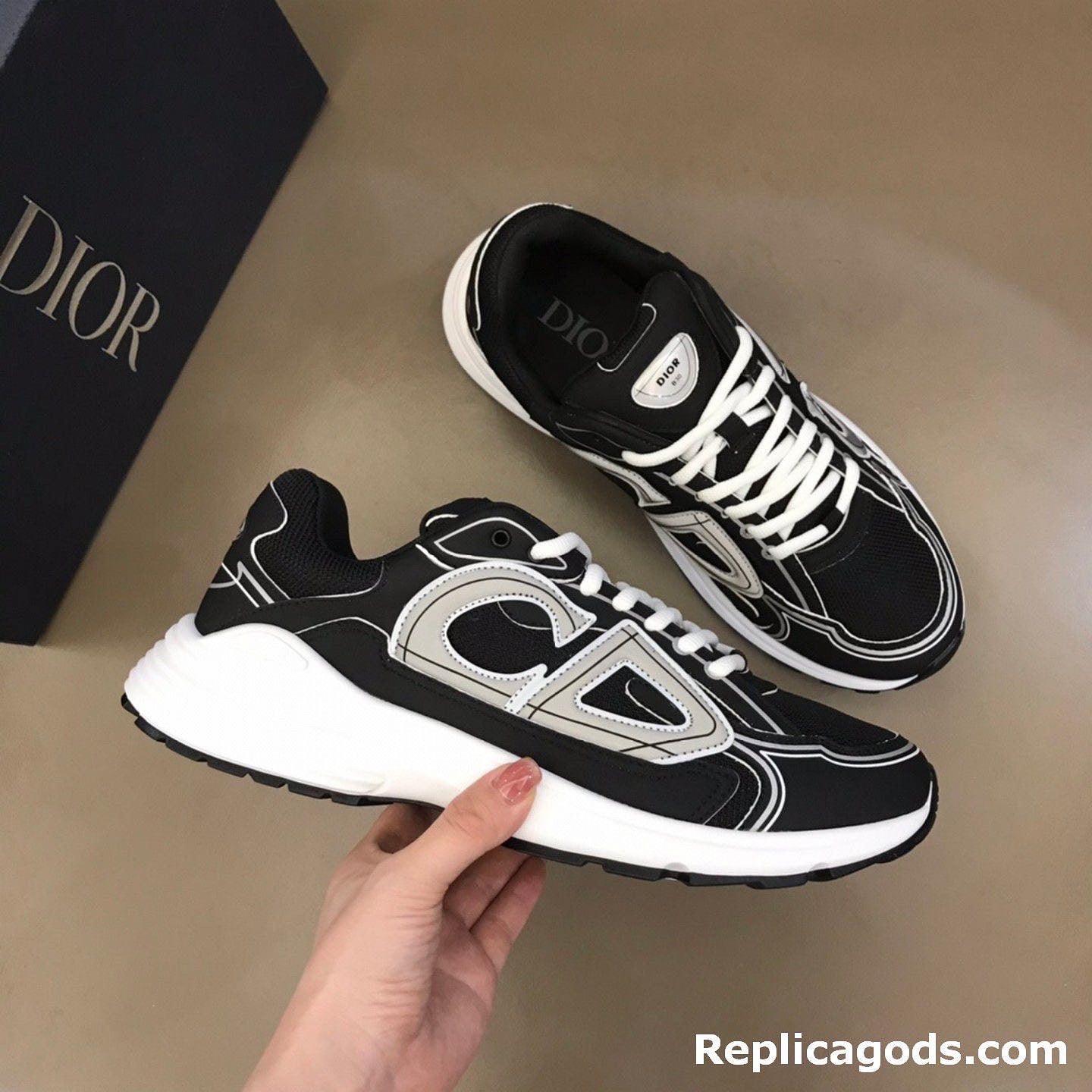 Black White OID Men's Designer Luxury CD Track Runner Sports Shoes