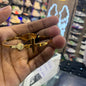 Gold Color With Cross Hreat Design Premium Quality Kada Bracelet 502396