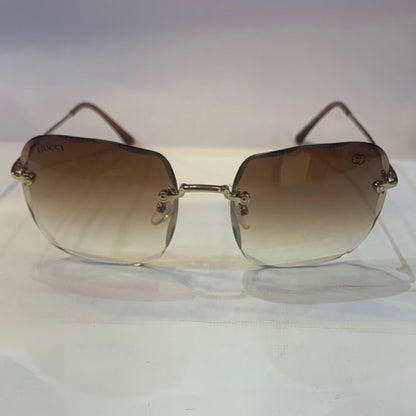 CUG Frameless Golden Brown Stick Brown Transperent Shade Sunglass 68108 59 18-141