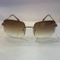 CUG Frameless Golden Brown Stick Brown Transperent Shade Sunglass 68108 59 18-141