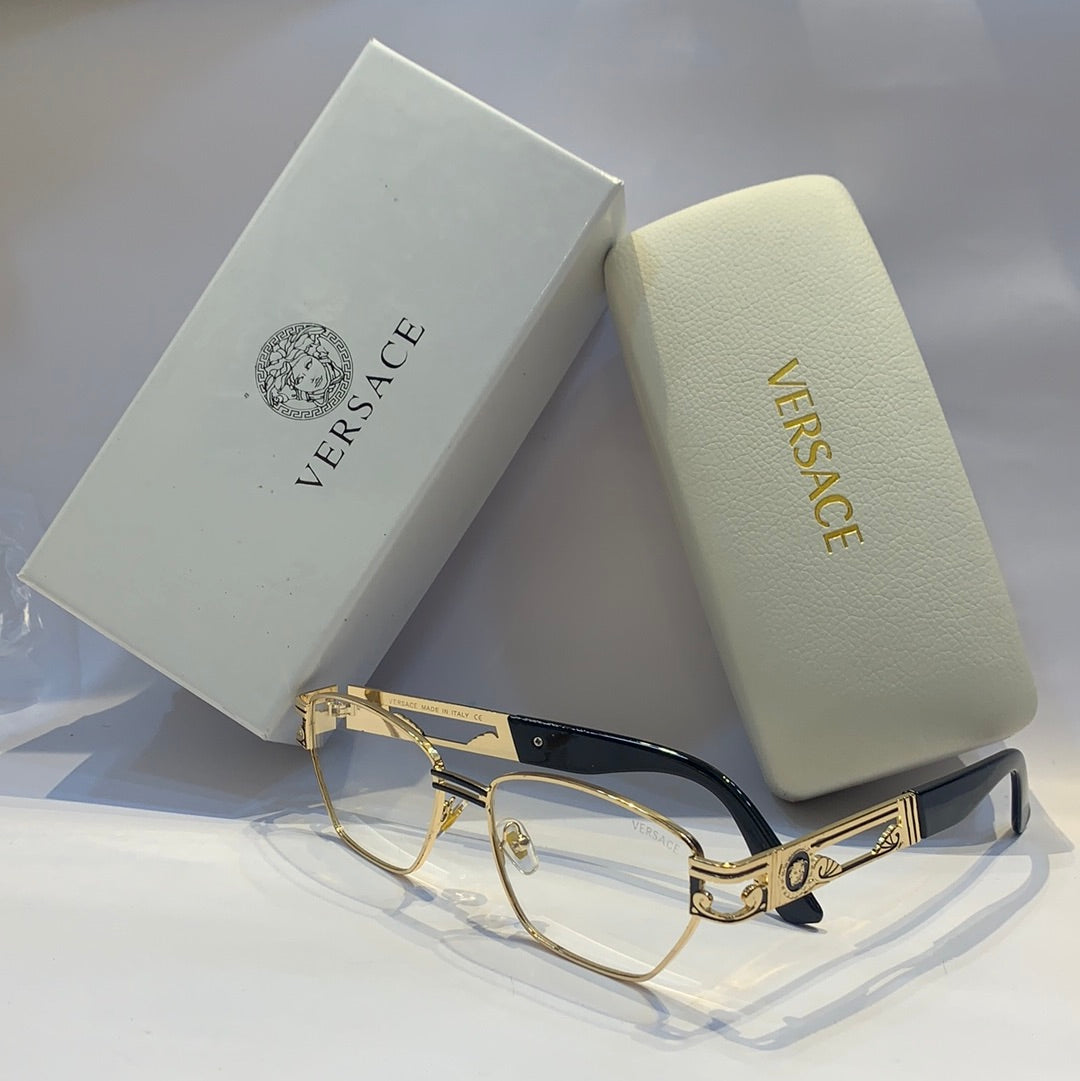 Ver rev Glossy gold Frame white Shade Unisex Sunglass