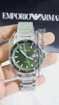 Mra Silver Chain Green Dial Premium Quality Men Watch 900902