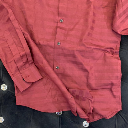 Maroon Colour ZR Zar Raz With Maroon Lines Relaxed Fit Branded Shirts 9104