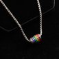 Sliver Rainbow Rotate Chain Pendant Necklace Chain 50313