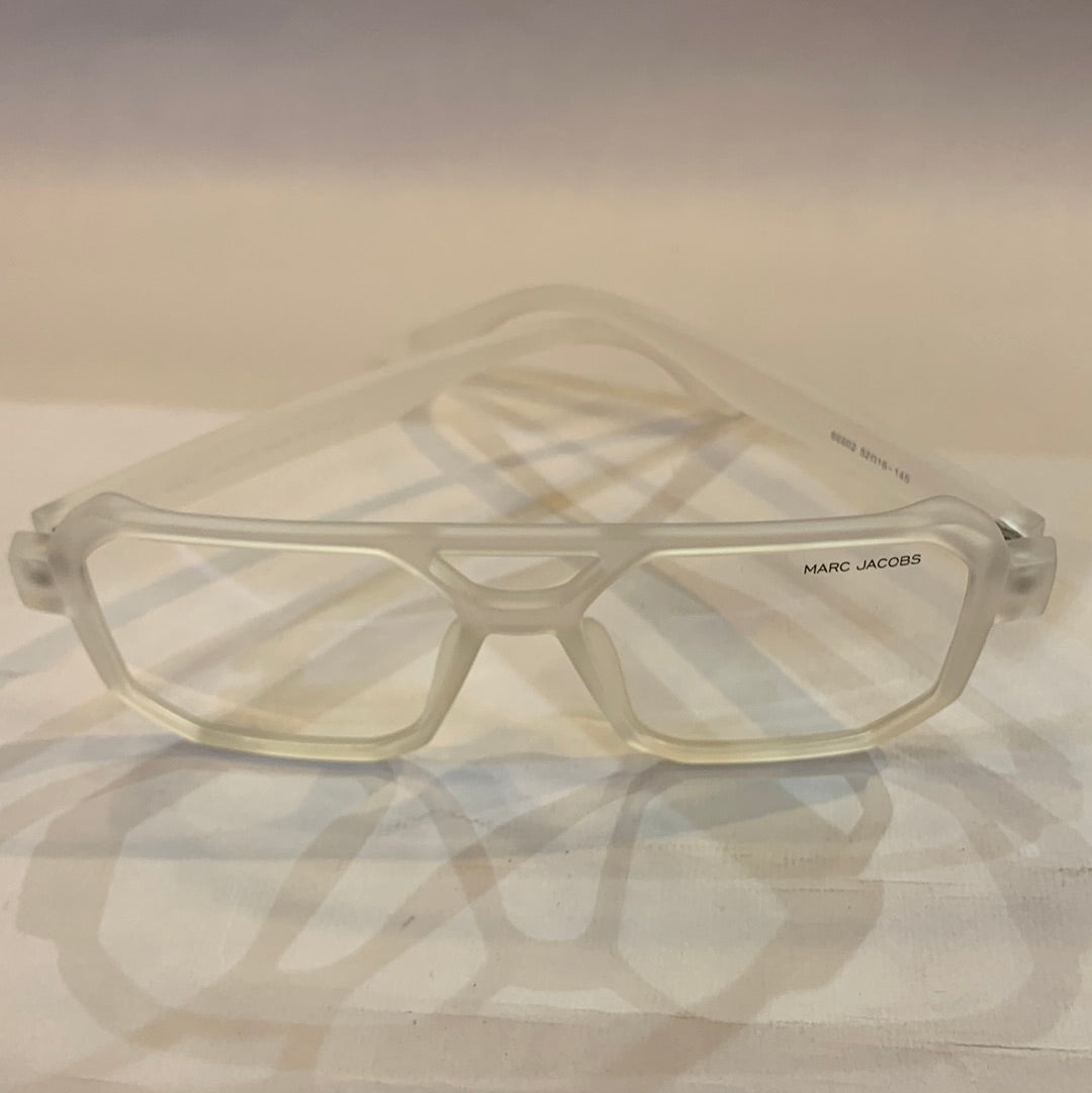 RAM Matte White Transperent Frame Transperent Shade Unisex Sunglasses 66802 52 16-145