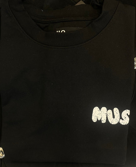HOPE Black Colour With Music Back Print Drop Shoulder TShirt 108573