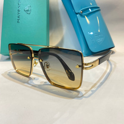 YAM Gold Frame Brown Shade Unisex Branded Sunglasses 2172 62 15-148