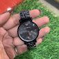 Black Chain Black Stud Dial Ladies Watch