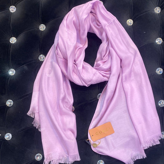 Cug Guc Peach Colour Cug Print Heavy Quality Muffler  9340