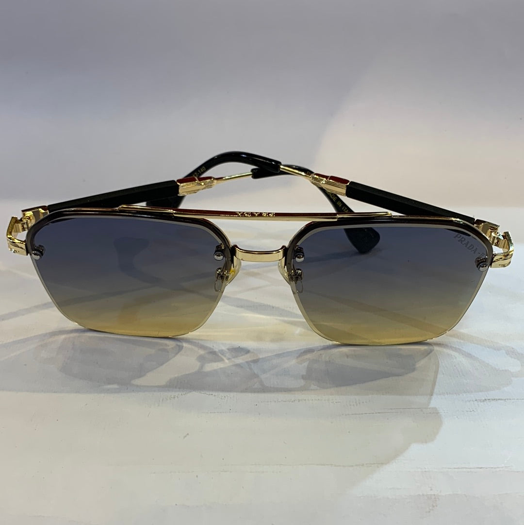 ARP Frameless Black Golden Stick Black Brown Shade Unisex Sunglass TJ72297 58 12-140