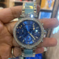 KM Silver Blue Chain Blue Dail ladies watch