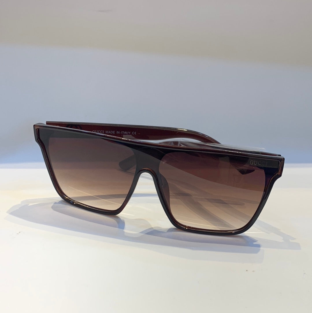 Cug Glossy Brown Frame Brown Shade Unisex Sunglass GG0268 59 14 145