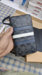 Aoc Multi Colour With Simple Design Genuine Leather Ladies Zipper Clutch 730719