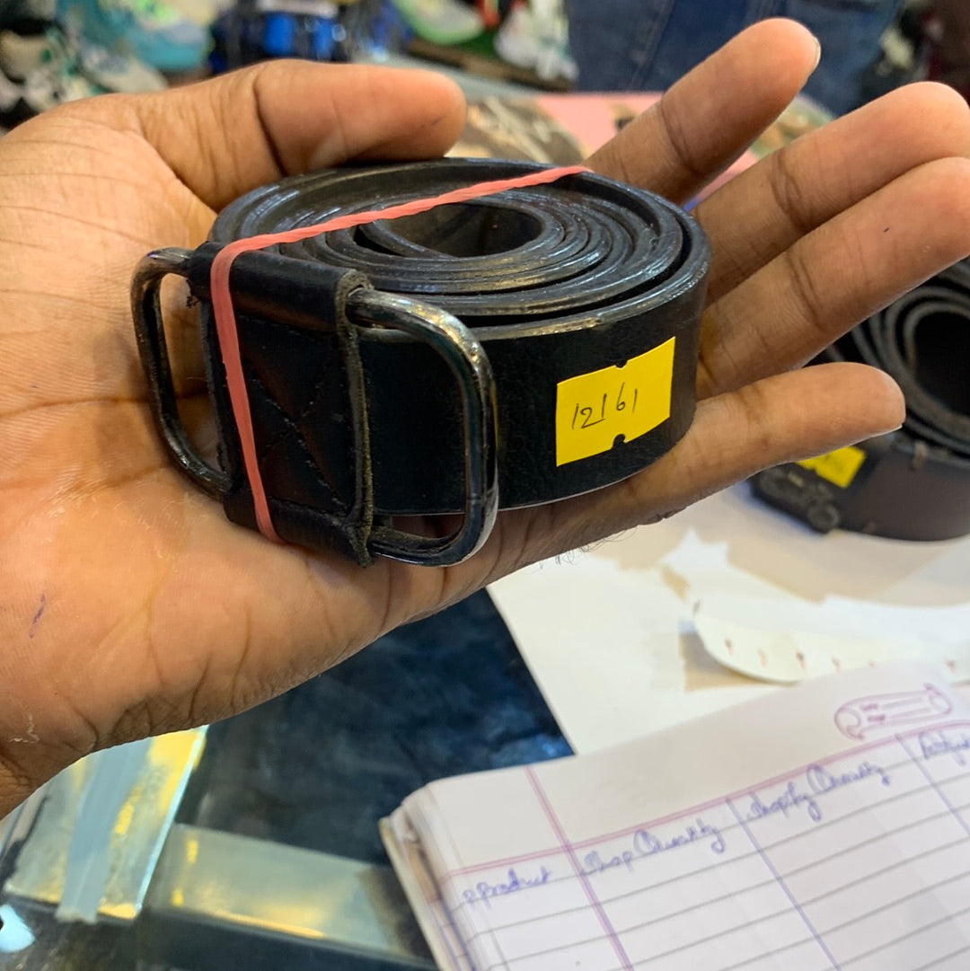 Black Belt With Silver Buckle Ladies belt 12161