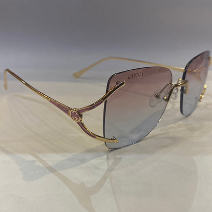 CUG Frameless Golden Stick Pink Blue Shade Sunglass G611 58 15-140