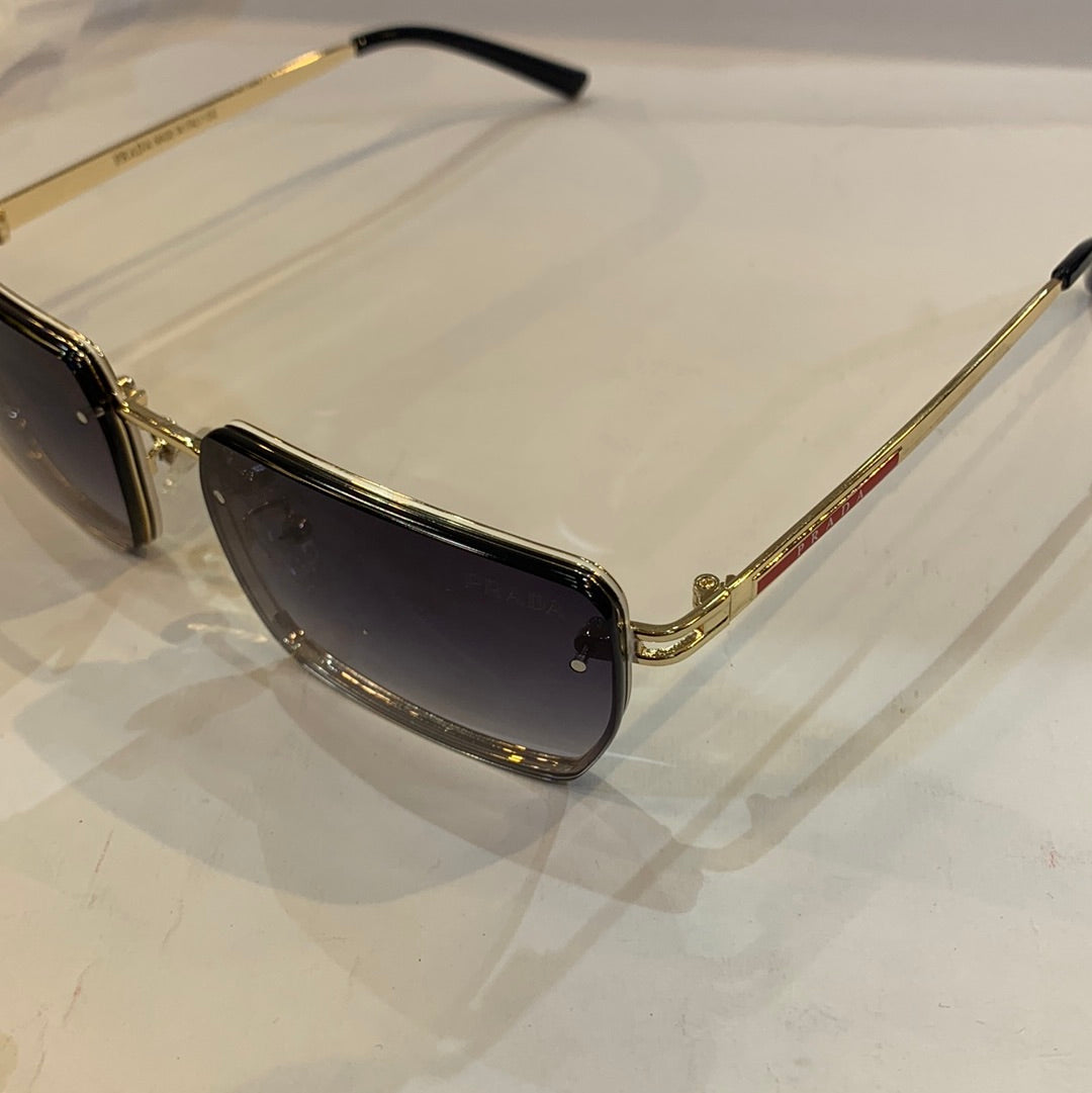 ARP Gld Frame Black Shade Unisex Branded Snglasses 58002 38 13-136