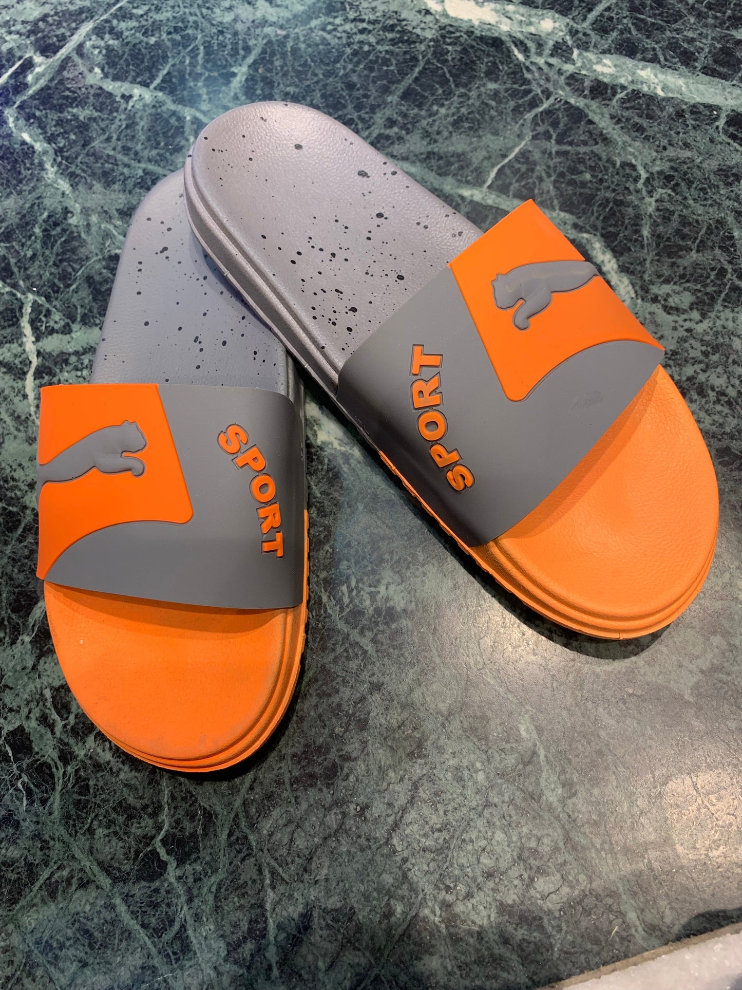 Orange Sport Grey Slippers