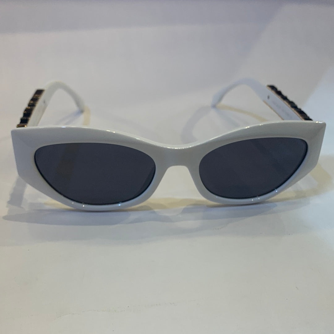 NEF White Frame Black Shade Sunglass LH046 50 20-142