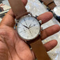 Brown Strap Chronograph Dial Watch For Men