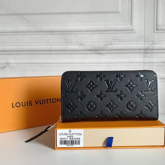 Vl UOL Black Colour Black Flower Monogram Print Zipper Ladies Wallet