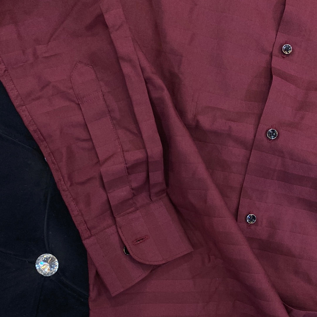 Maroon Colour ZR Zar Raz With Maroon Lines Relaxed Fit Branded Shirts 9104