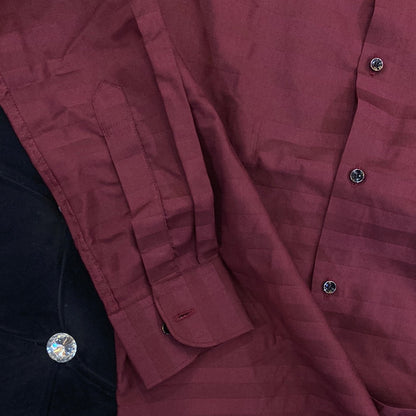 Maroon Colour ZR Zar Raz With Maroon Lines Relaxed Fit Branded Shirts 9104