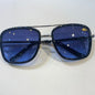 Black Silver Frame Dark Blue Shade CAL Sunglass