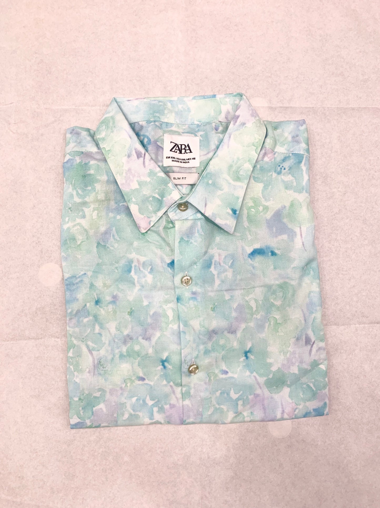 ZR RAZ Blue With Blue Floral Print Summer Full Sleeve Shirt 861602