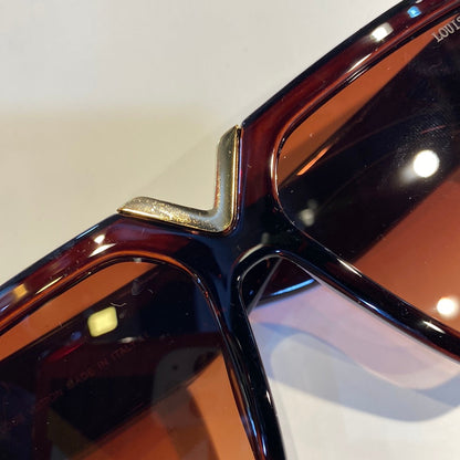 Brown Gold V Branded Wayfarer Luxury Sunglasses 32293 55 16-143