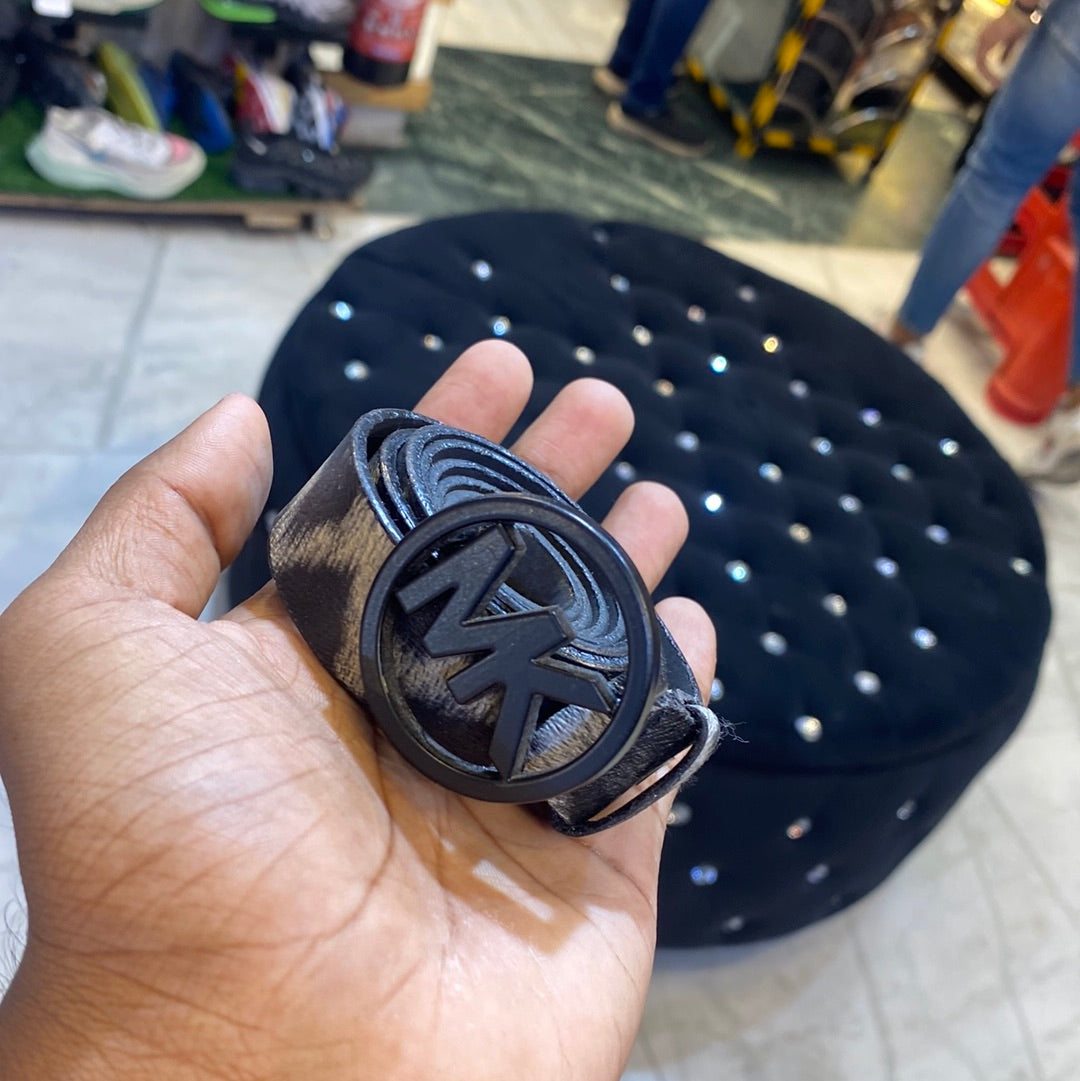 KM CIM Leopard Belt With Black Buckle Ladies belt 12137