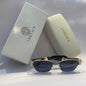 Ver rev Glossy gold Frame blue Shade Unisex Sunglass