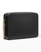 Km Black Colour KM Monogram Unisex Side Sling Bag 400978