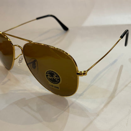YAR RB Gold Frame Brown Shade Unisex Aviator Sunglass RB 3026 62 14-135