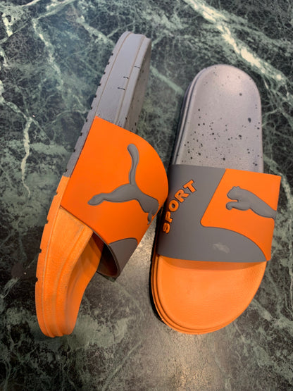 Orange Sport Grey Slippers