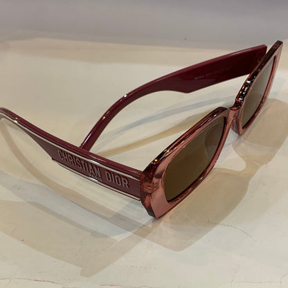 OID Dark Pink Transperent Frame Brown Shade Sunglass S2U 53 18-145