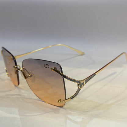 CUG Frameless Golden Stick Purple Pink Shade Sunglass G611 58 15-140