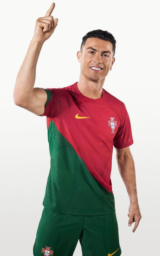 Kin Red Green Colour FPF Logo Branded Lycra Cotton Football Jersey Set 110275