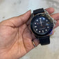 Lor Rol Black Silicon Strap Black Sliver Ring Black Dial Automatic Men Watch 901170